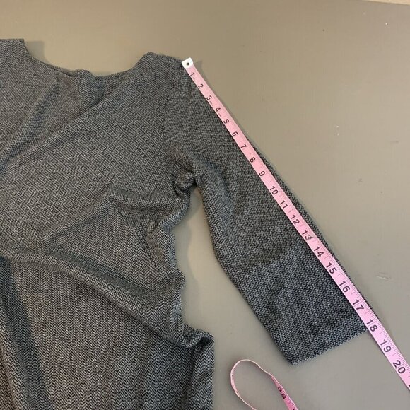 J. Jill Ponte Knit Tunic Top Womens Size M Gray Herringbone Boat Neck 3/4 Sleeve - Picture 14 of 15